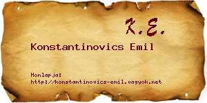 Konstantinovics Emil névjegykártya