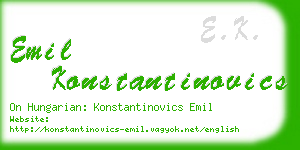 emil konstantinovics business card